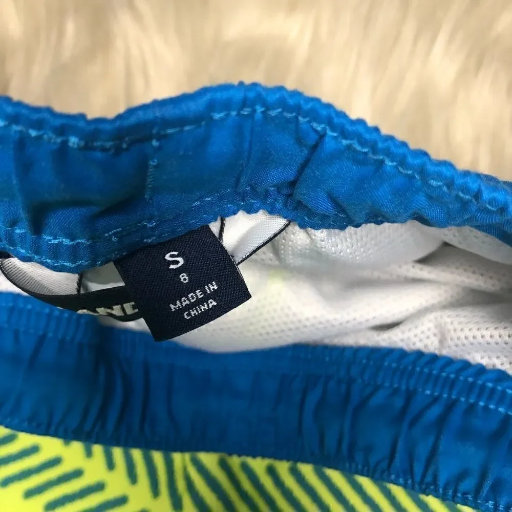 Lands’ End blue/neon green swim trunk size 8